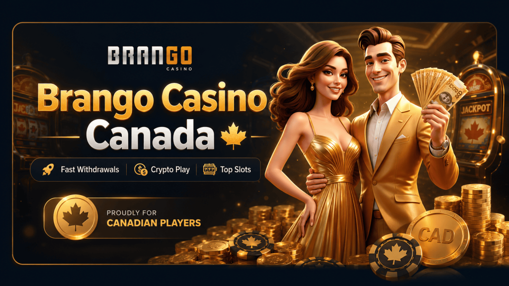 Brango Casino Canada for Canadian players with CAD coins, casino slots and maple leaf symbols
