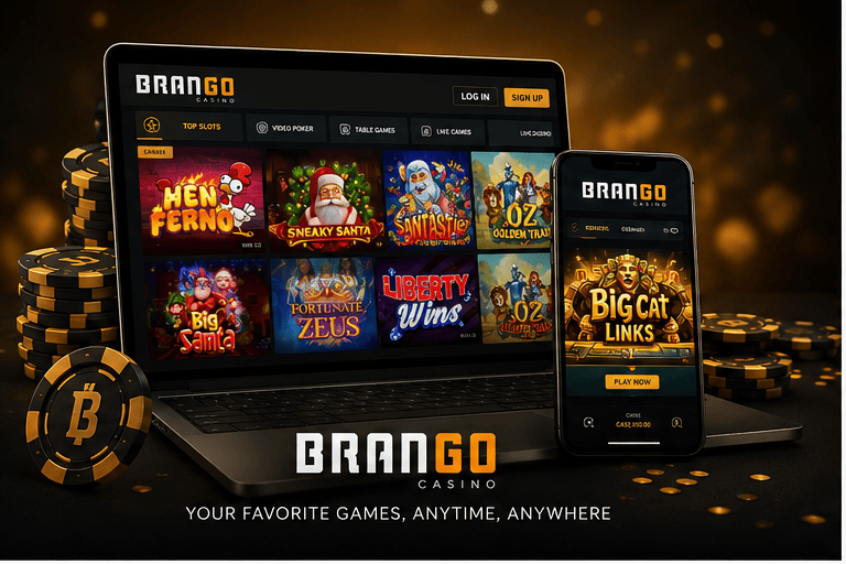 Brango Casino games lobby with online slots and mobile play