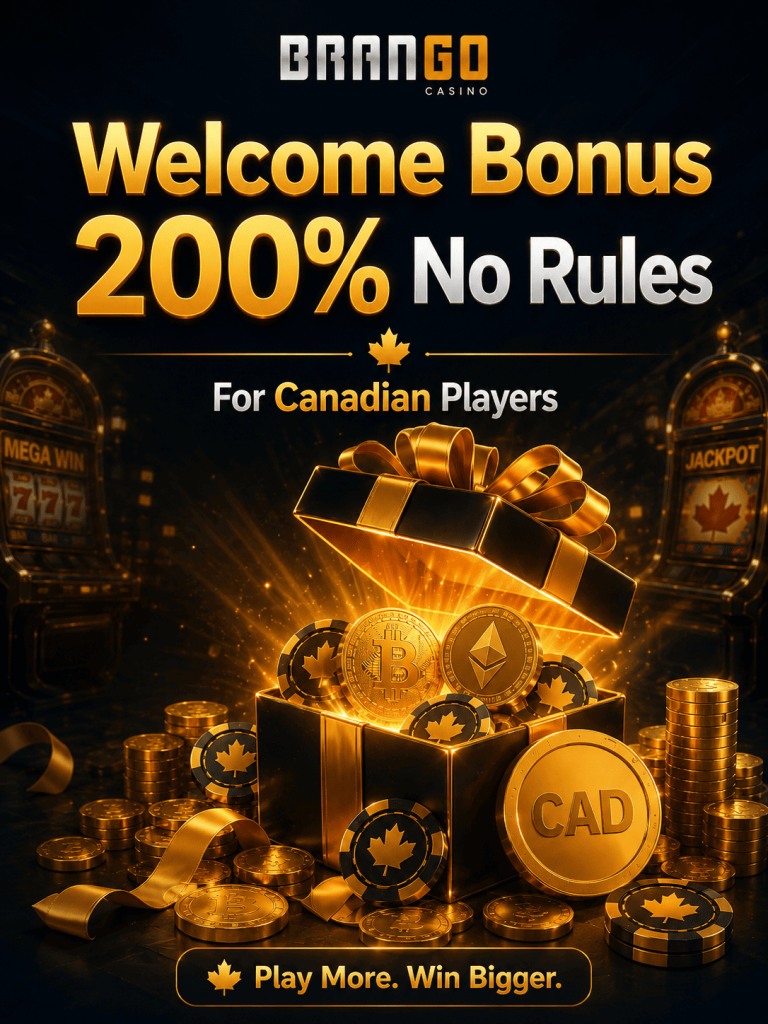 Brango Casino 200% No Rules welcome bonus for Canadian players